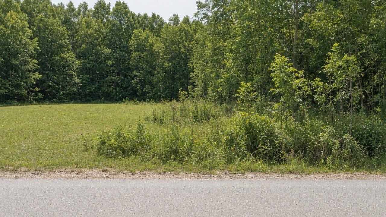 Partly cleared land lot