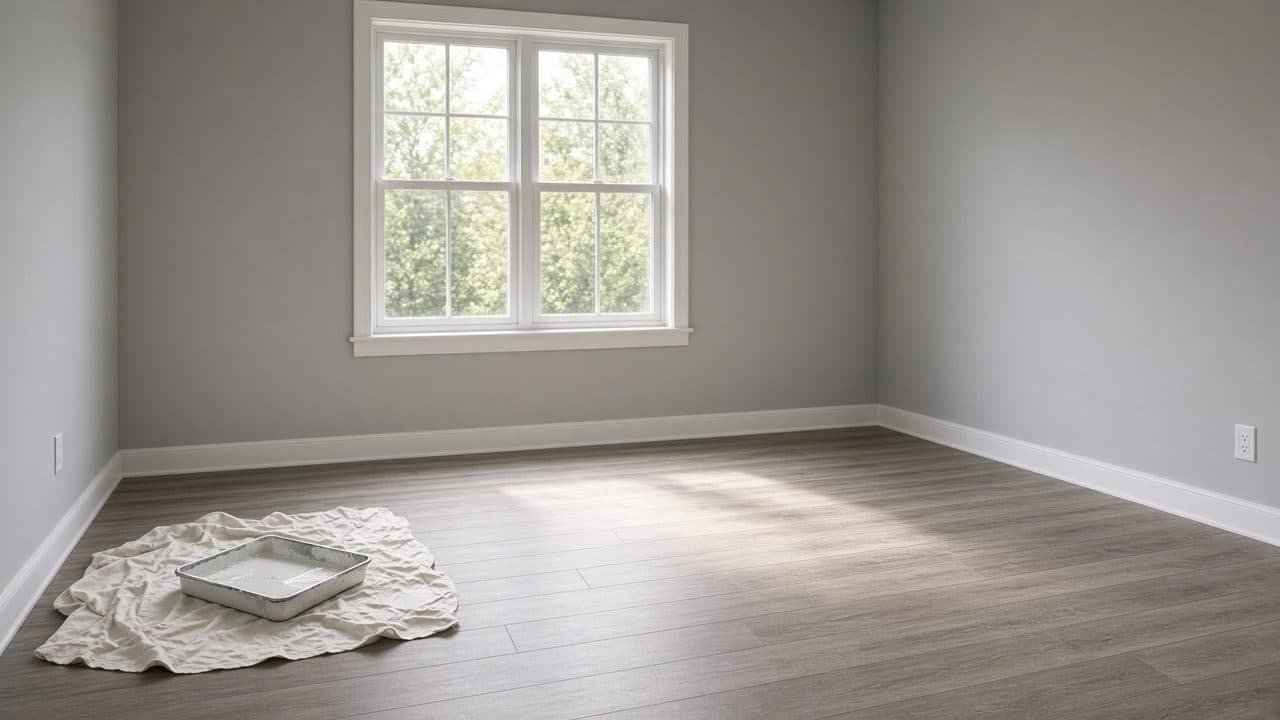 Empty freshly painted rental room