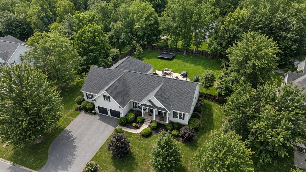 Home and lot seen from above
