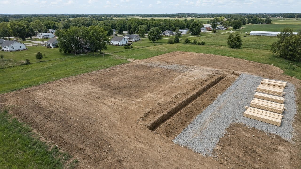 Construction site seen from above