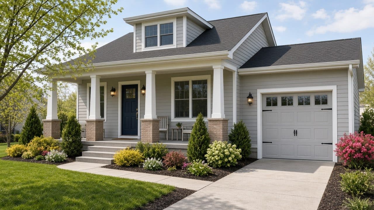 Well-kept house in spring