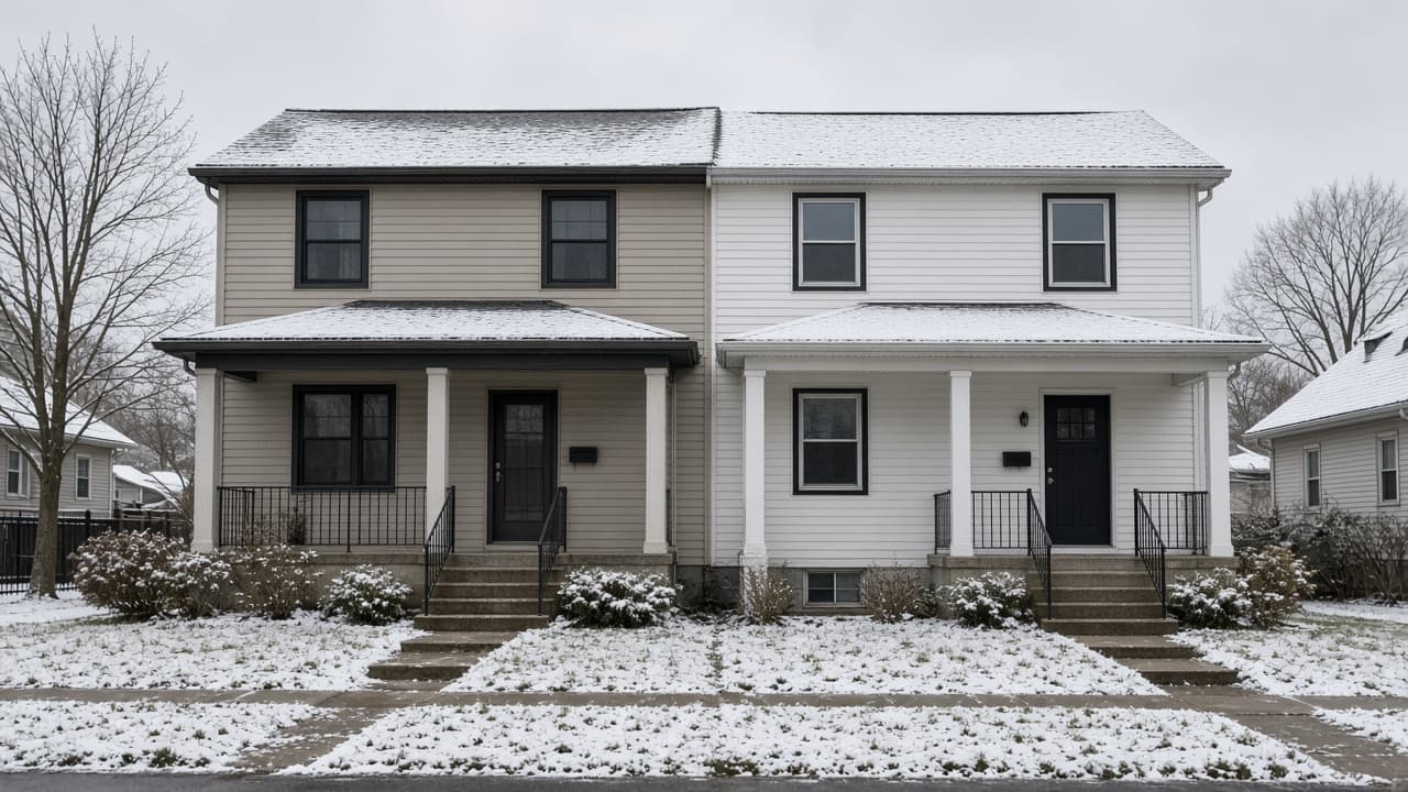 Rental duplex in winter